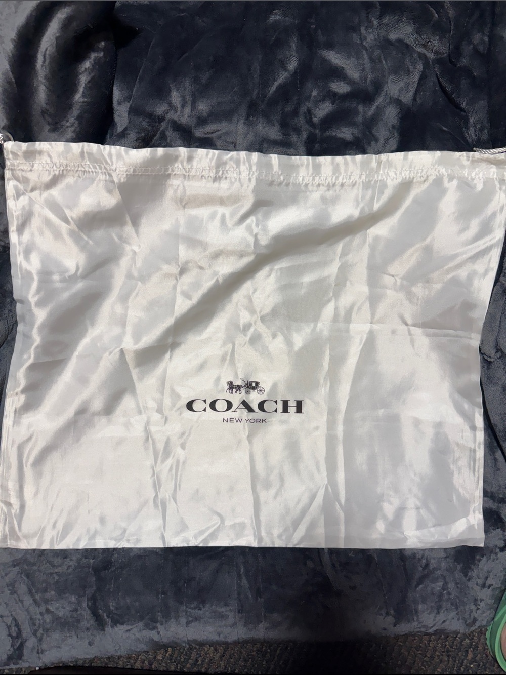 Coach White Storage Dust Sack with Black Logo